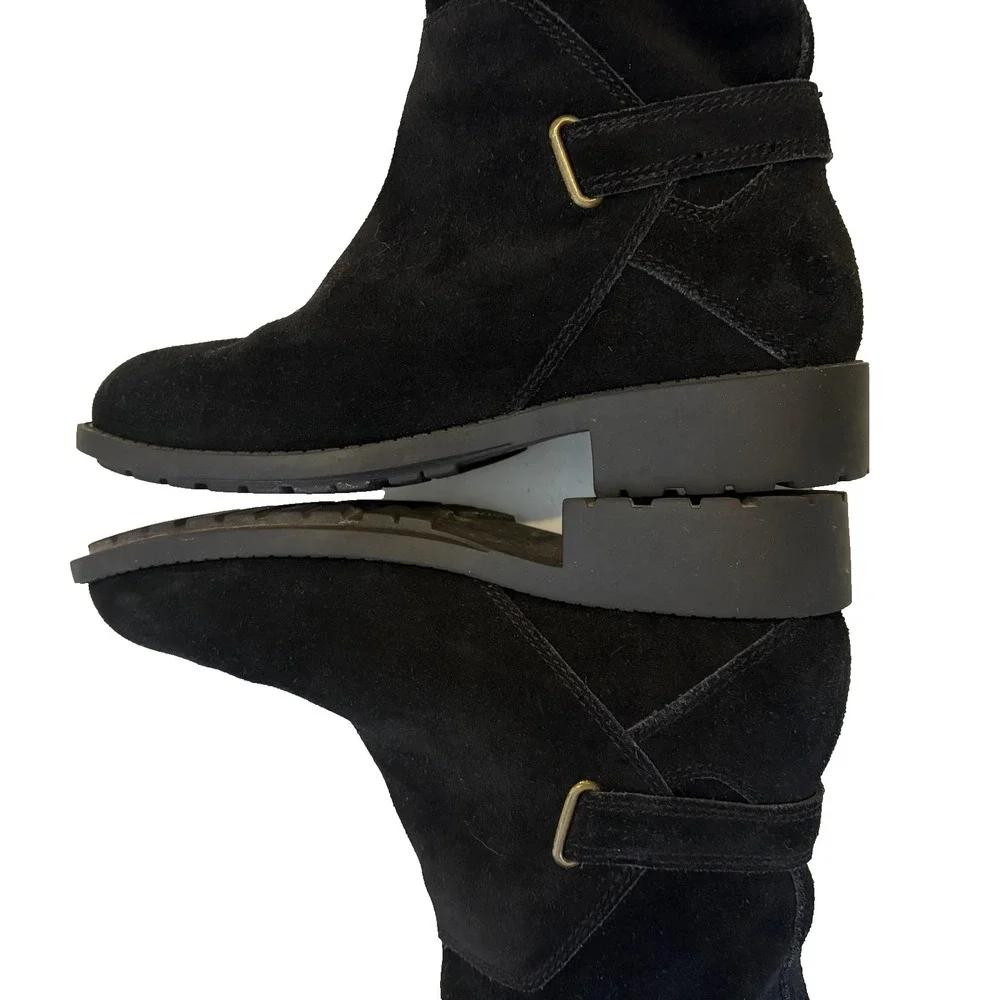 Cole Haan Boots‎ Womens Size 7 Black Suede Waterproof Faux Fur Lined W15745